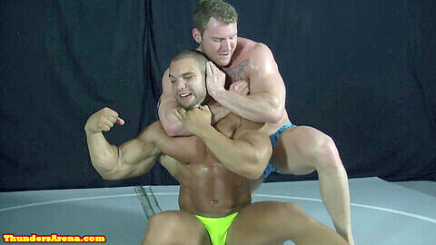 Bodybuilder Dozer and Talon face off in an intense grappling fight!