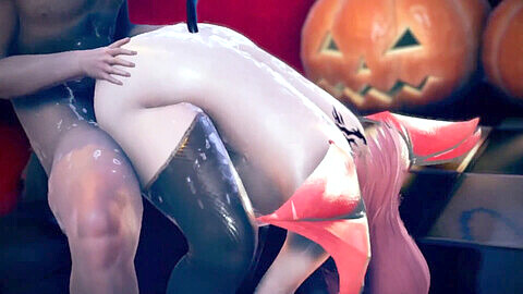 Lewd succubus gets wild on Halloween in seductive 3D hentai