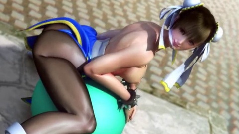Yoga ball parody with Chun-Li from Street Fighter: Steer Fighter
