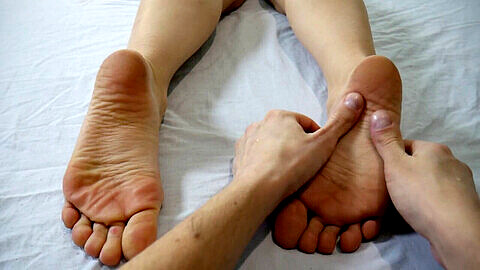 Massage feet, tickling girl, tickle foot