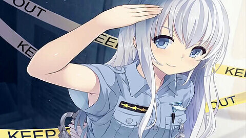 Unsighted, anime, blue hair