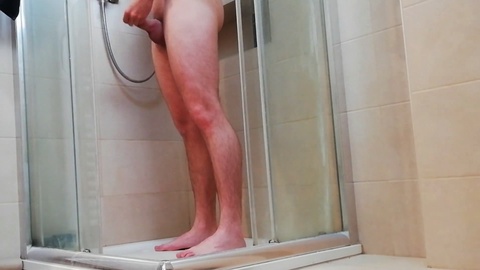 Asian shower spycam, shower jerk off voyeur, asian solo gay
