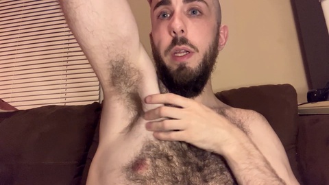 Exploring my incredibly hairy chest and armpits in an intimate and uninhibited way
