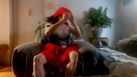 Guy dresses up as Crimson Riding Hood and gets ravished in wild crossdressing adventure!