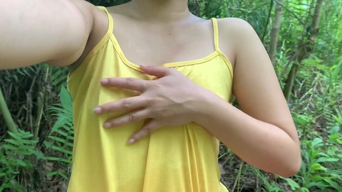 Angeline Cruz braves the rain to fuck in the forest