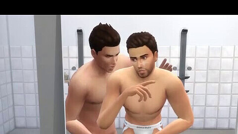 Gay shower, sims, gay sims 4