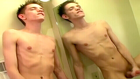 Slim nubile twink with a hot long cock gets off in a semi-exclusive jerk-off session