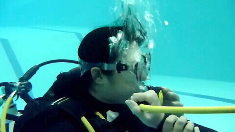 Girl breathplay mask scba, gas mask breathplay, underwater breathplay