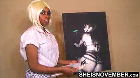 Naughty ebony secretary Msnovember gets her bottom spanked and paddled by her weird boss for making mistakes!