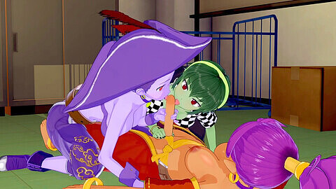 Shantae FUTA pounds the brains out of Risky Boots and Rottytops in wild threesome