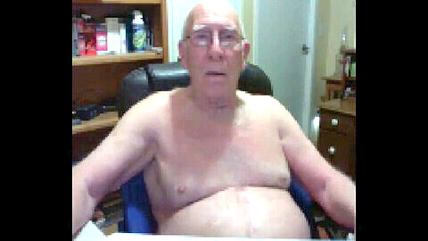 Grandpa indulges in a sensual stroke session