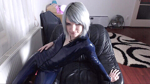 Pvchumid look catsuit, webcam pvc, chaturbate leather