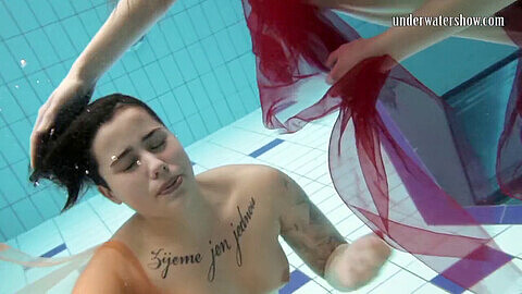 Underwater lesbian, outside, teenage