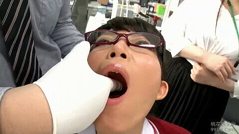 Exam, shame japanese medical exam, spit mouth handjob