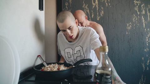 A stunning Russian model unknowingly gets penetrated while preparing dinner!