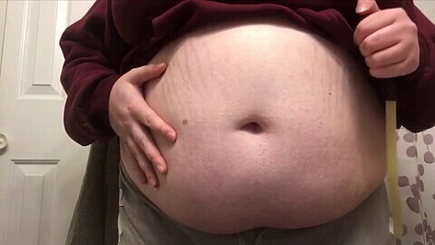 腹部膨胀, 扩张, 胖美女