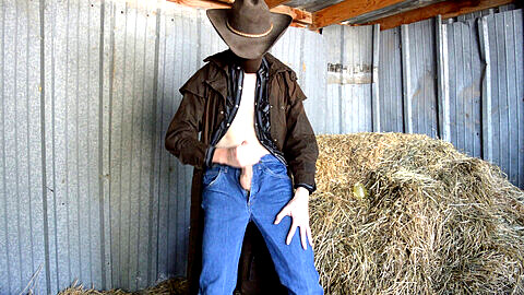 Peacock King, the hung redneck country boy cowboy, sneaks off to the barn for some secret fucking with a hot blonde