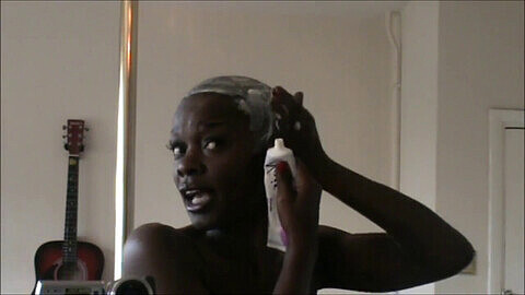 Ebony, kink, shaved head girl