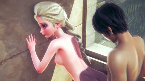 (3D hentai)(Frozen) Elsa from Frozen engages in steamy hookup