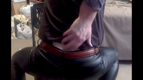 Did my sexy panties peek out of my new leather jeans again?