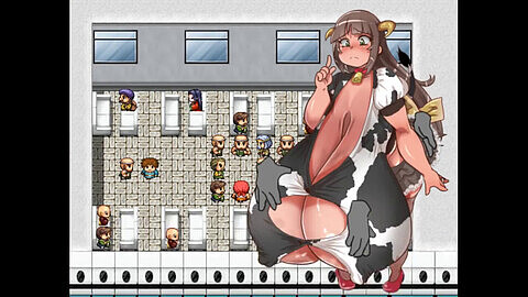 Cow cos play, lactation game, hentai breastfeeding lactation