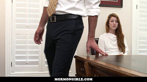 Terrified nubile Gwen Stark touches herself for her church leader's inspection caught on spycam
