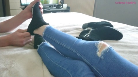 Footjob, real massage, danish homemade