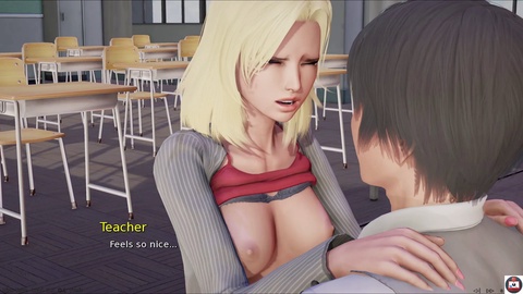 Hentais, teacher and students, big boobs blonde