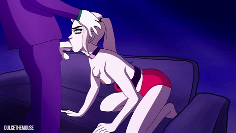 Harley Quinn gives an unforgettable deep-throat experience in an animated loop (For more, check out DulceTheMouse's OnlyFans)