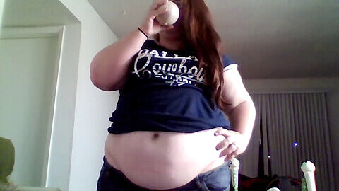 Fettes girl, fat girl jeans, plays with herself