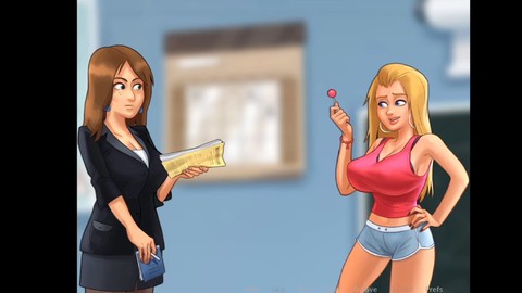 Jennys gewaltige Brustwarzen im Summertime Saga Gameplay