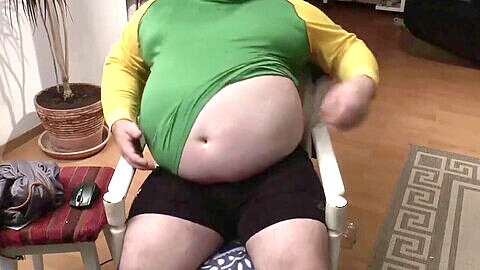 Fat gainer trainer, big belly gainer, black swallowing bbc dick