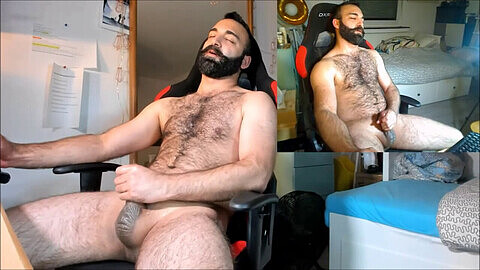 Hairy Turkish cub shoots massive load after insatiable sex session