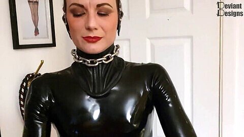 Rachel greyhound slave, domination & submission, self latex bondage fuck