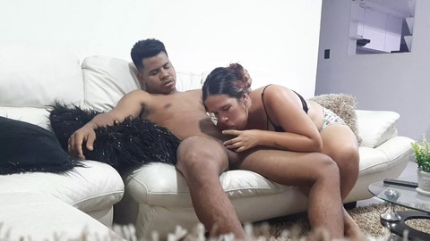 Family taboo sex, throating, sucking cock