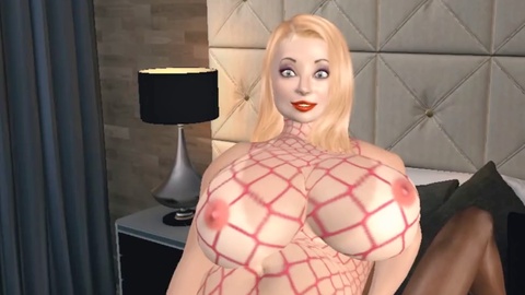 ¡Curvas sensuales de una mujer XL del campo disfruta de diversión interracial interactiva en 3D con la BBC en TK17!