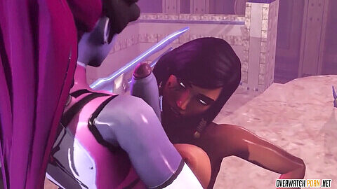 Sensual encounter between Overwatch futanari Widowmaker and Mercy, the ultimate pleasure in 3D animation