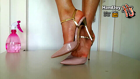 Shoe play, veiny feet, high heeled shoes