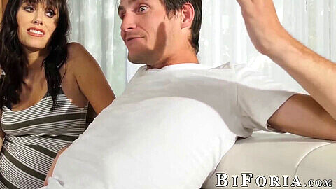 Alana Cruise and Colby Jansen lured a man into a steamy bisexual threesome!