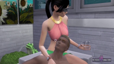 Busty babe seduces a hot black guy in the jacuzzi and they have an intense hardcore session