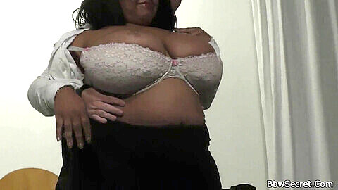 Cheating husband has an affair with a voluptuous ebony BBW with massive jugs
