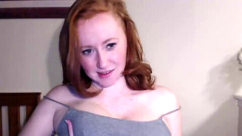 Hairy redhead Calistoes with big natural boobs shows off on webcam in HD