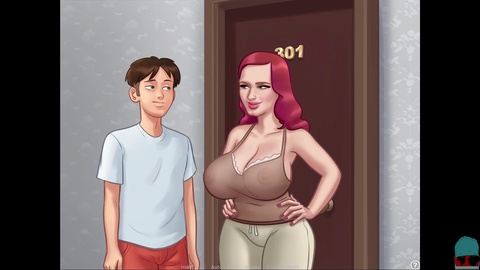 Summertime Saga # 151: MisterDoktor joue au jeu PC avec sa mère et admire son cul sexy.
