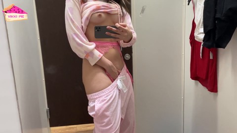 Unbelievable! Couldn't resist masturbating in a public fitting room while trying on adorable pajamas - Vikki Pie