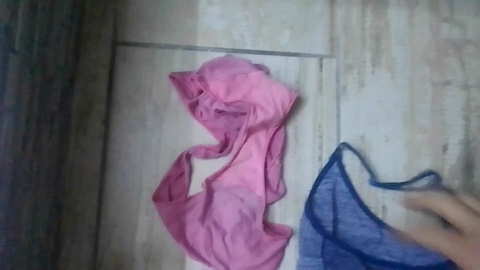 Discovered dirty and stinky panties for a naughty wank in my tenant's bathroom