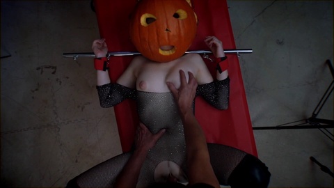 Wild Halloween Frenzy! Hardcore Pumpkin Fucking, Sloppy Blow Job, and Spanked Dripping Pussy!