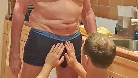 Well-endowed dad nails younger, big-cocked stepdad