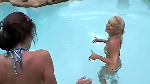 Inthecrack lesbians pool, lesbian teen pool, inthecrack blonde pool