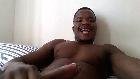 My most sizzling solo session with intense gay jerking and milking my big ebony dick on cam at home!