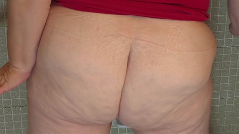 Grandma with a massive ass gets pounded hard and receives a huge creampie